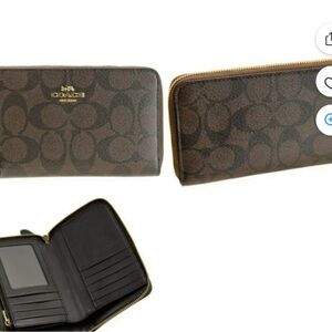Coach Dark Brown Signature Wallet barely used, no scratches or dings